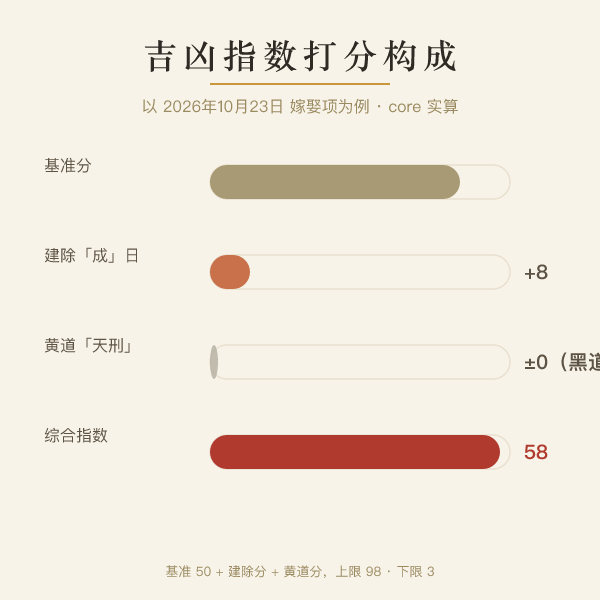 每日吉凶指数打分构成示意